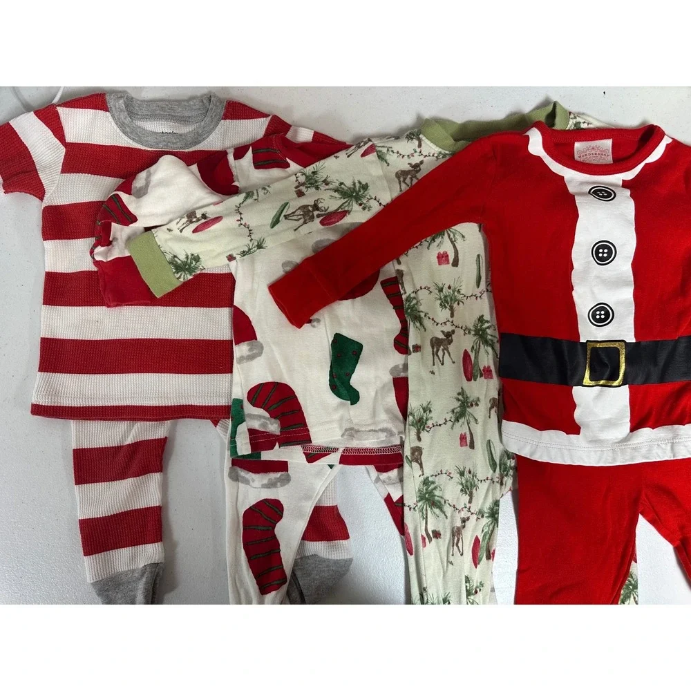 Carters Wondershop Kids Christmas Pajama Bundle 12M Red White Holiday Sets